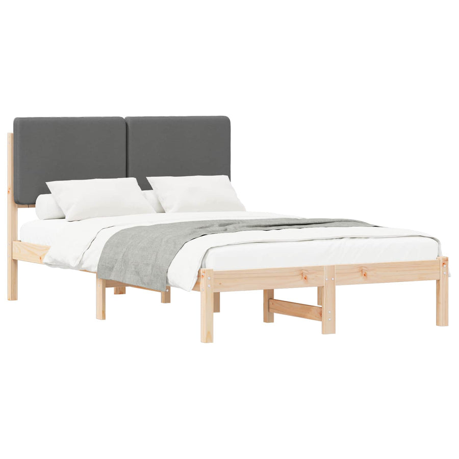 Bedframe met Gevoerd Hoofdgedeelte Donkergrijs 120 x 200 cm