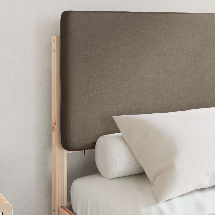 Bedframe met Gevoerd Hoofdgedeelte Taupe 120 x 200 cm