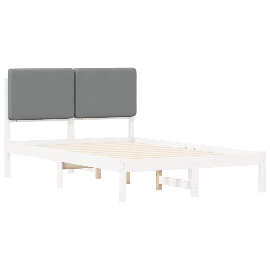 Bedframe met Gevoerd Hoofdgedeelte Lichtgrijs 120 x 200 cm