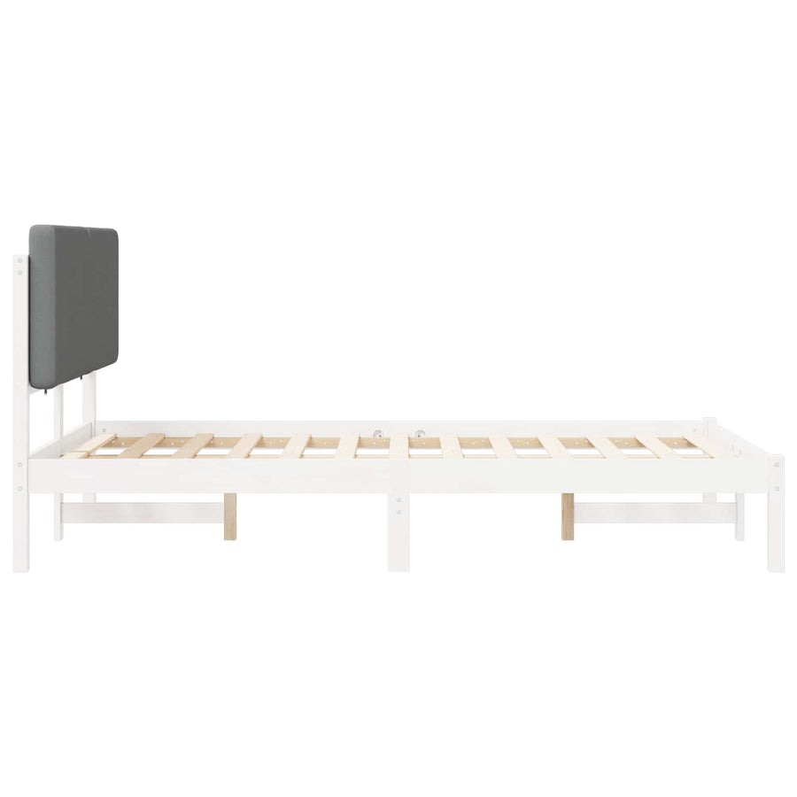 Bedframe met Gevoerd Hoofdgedeelte Lichtgrijs 120 x 200 cm