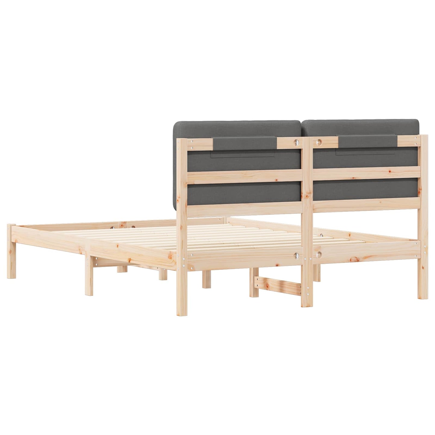 Bedframe met Gevoerd Hoofdgedeelte Donkergrijs 140 x 190 cm