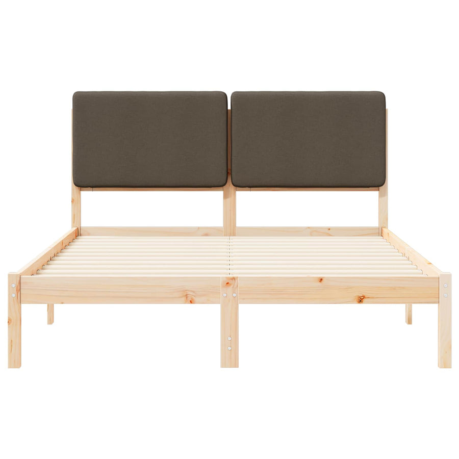 Bedframe met Gevoerd Hoofdgedeelte Taupe 140 x 190 cm