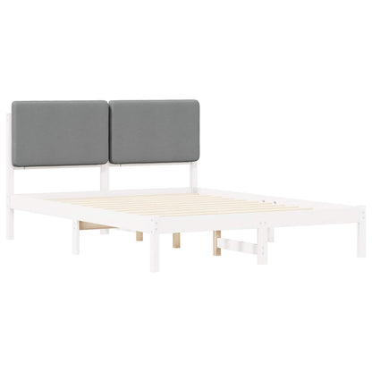 Bedframe met Gevoerd Hoofdgedeelte Lichtgrijs 140 x 190 cm