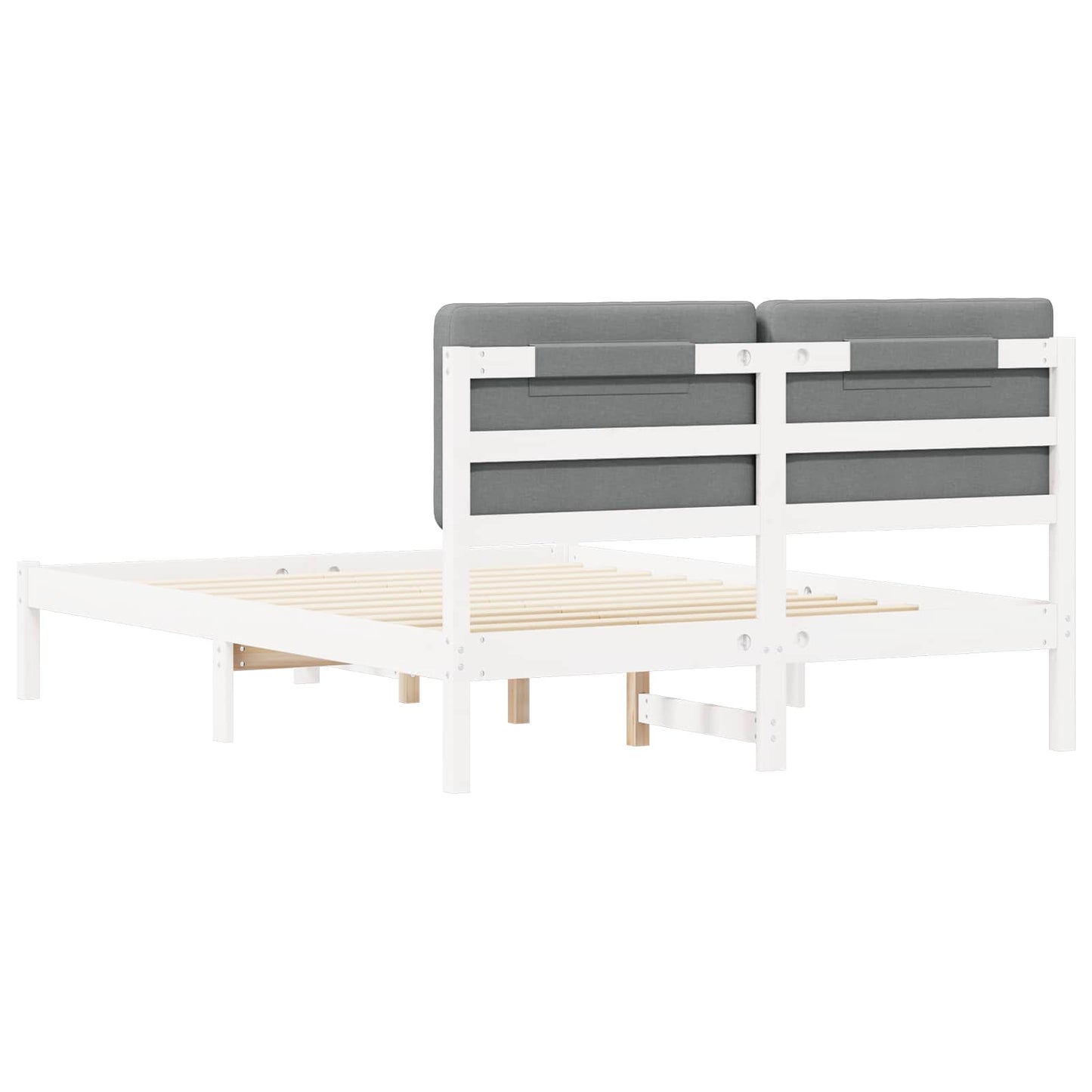 Bedframe met Gevoerd Hoofdgedeelte Lichtgrijs 140 x 190 cm