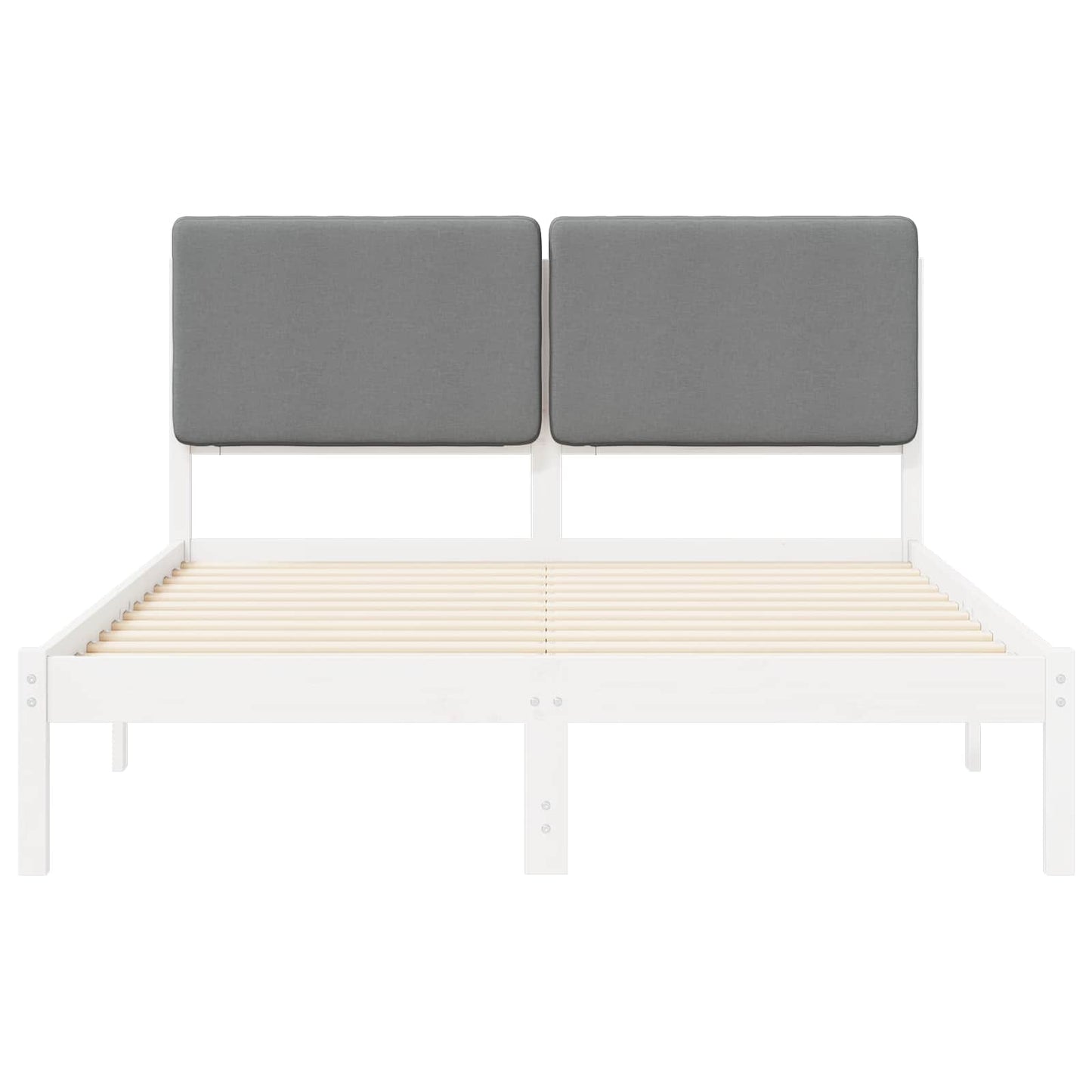 Bedframe met Gevoerd Hoofdgedeelte Lichtgrijs 140 x 190 cm