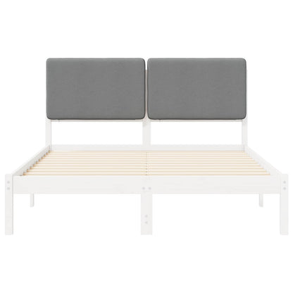 Bedframe met Gevoerd Hoofdgedeelte Lichtgrijs 140 x 190 cm