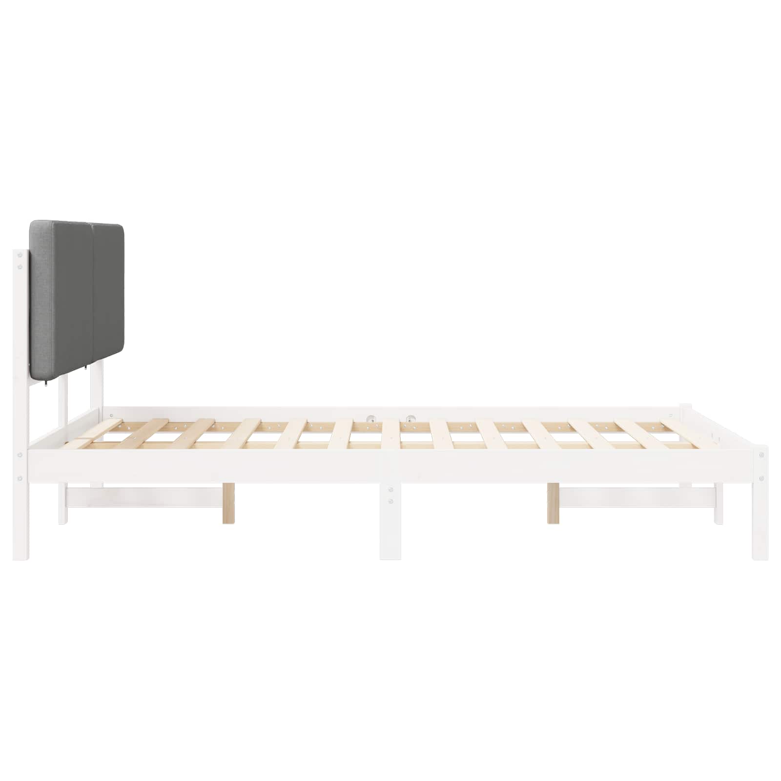 Bedframe met Gevoerd Hoofdgedeelte Lichtgrijs 140 x 190 cm