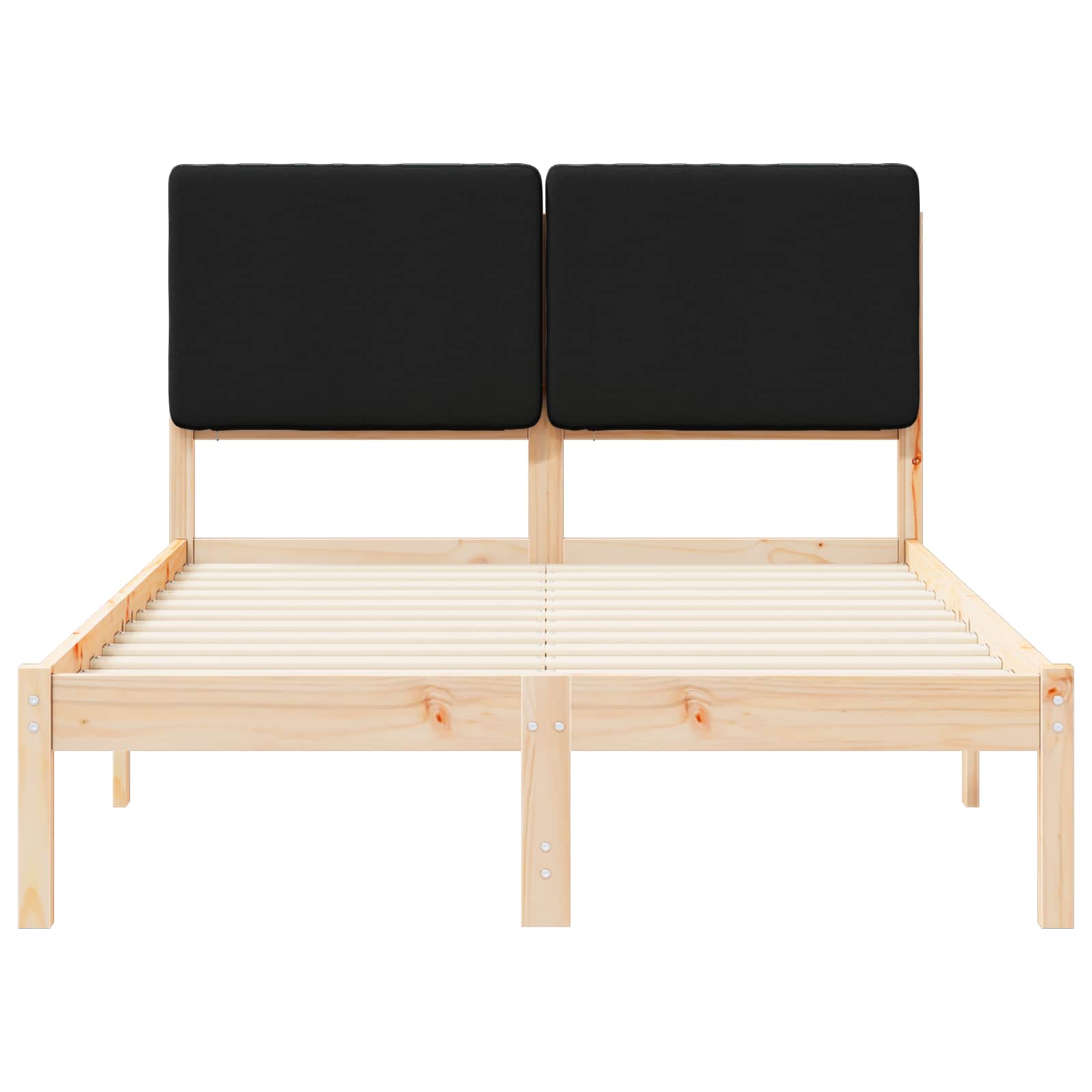 Bedframe met Gevoerd Hoofdgedeelte Zwart 135 x 190 cm