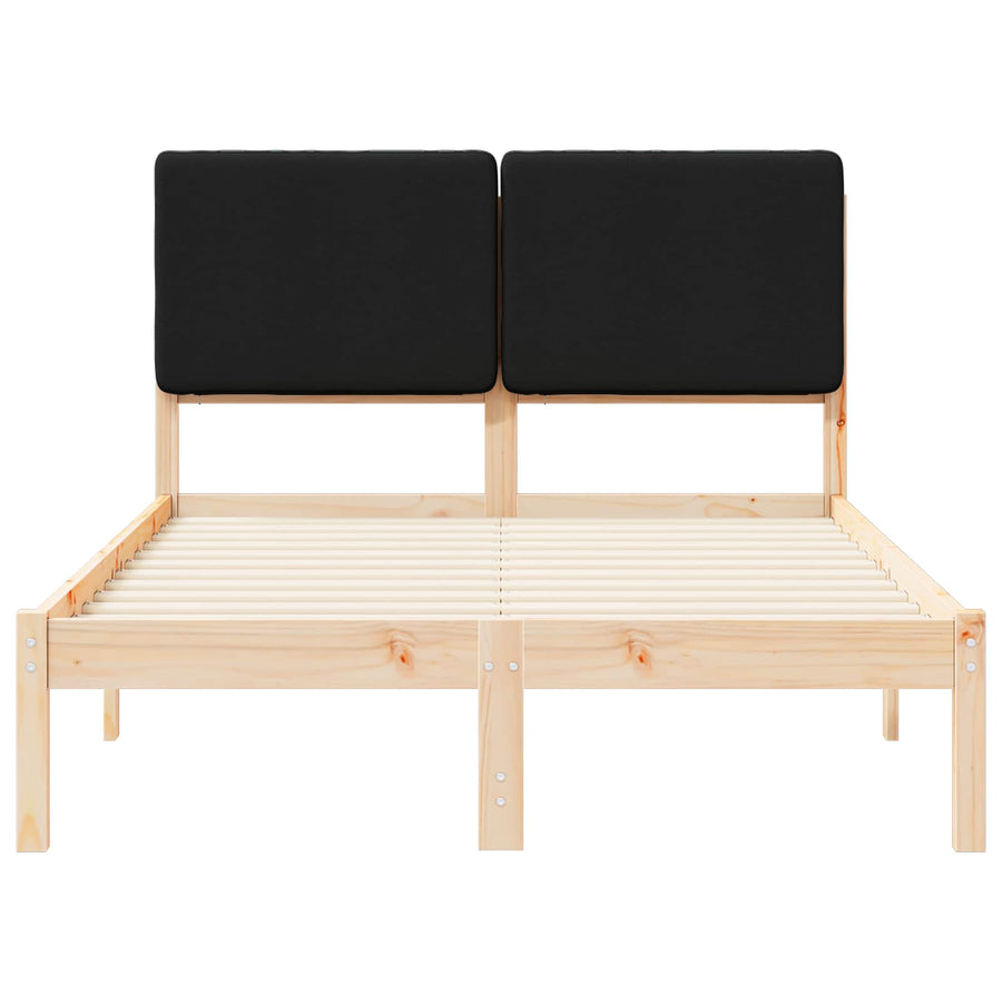 Bedframe met Gevoerd Hoofdgedeelte Zwart 135 x 190 cm