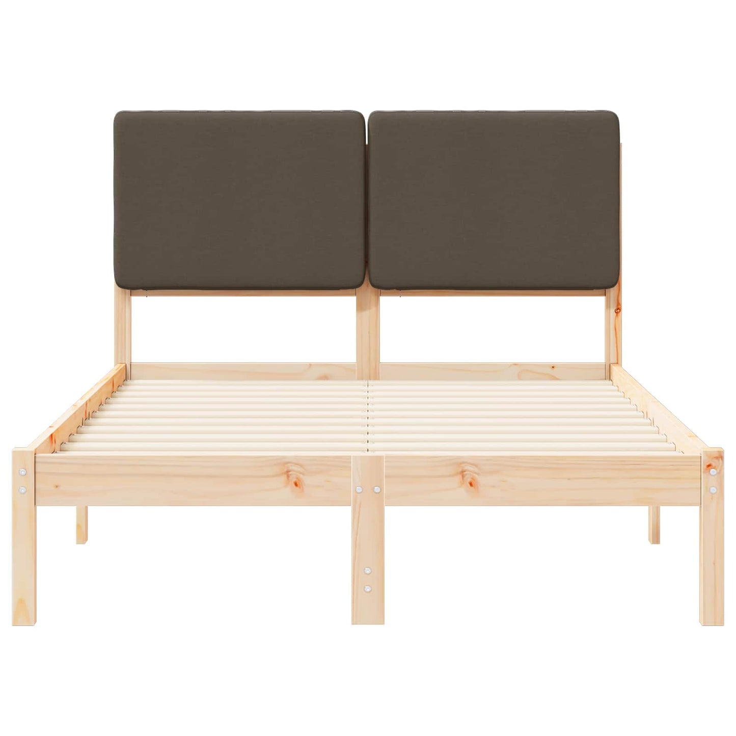 Bedframe met Gevoerd Hoofdgedeelte Taupe 135 x 190 cm