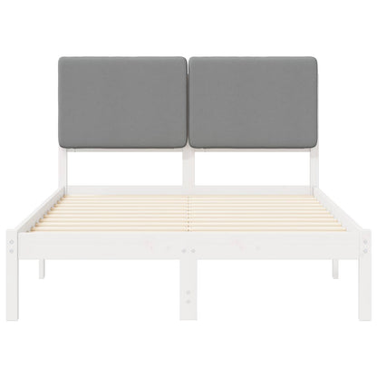 Bedframe met Gevoerd Hoofdgedeelte Lichtgrijs 135 x 190 cm