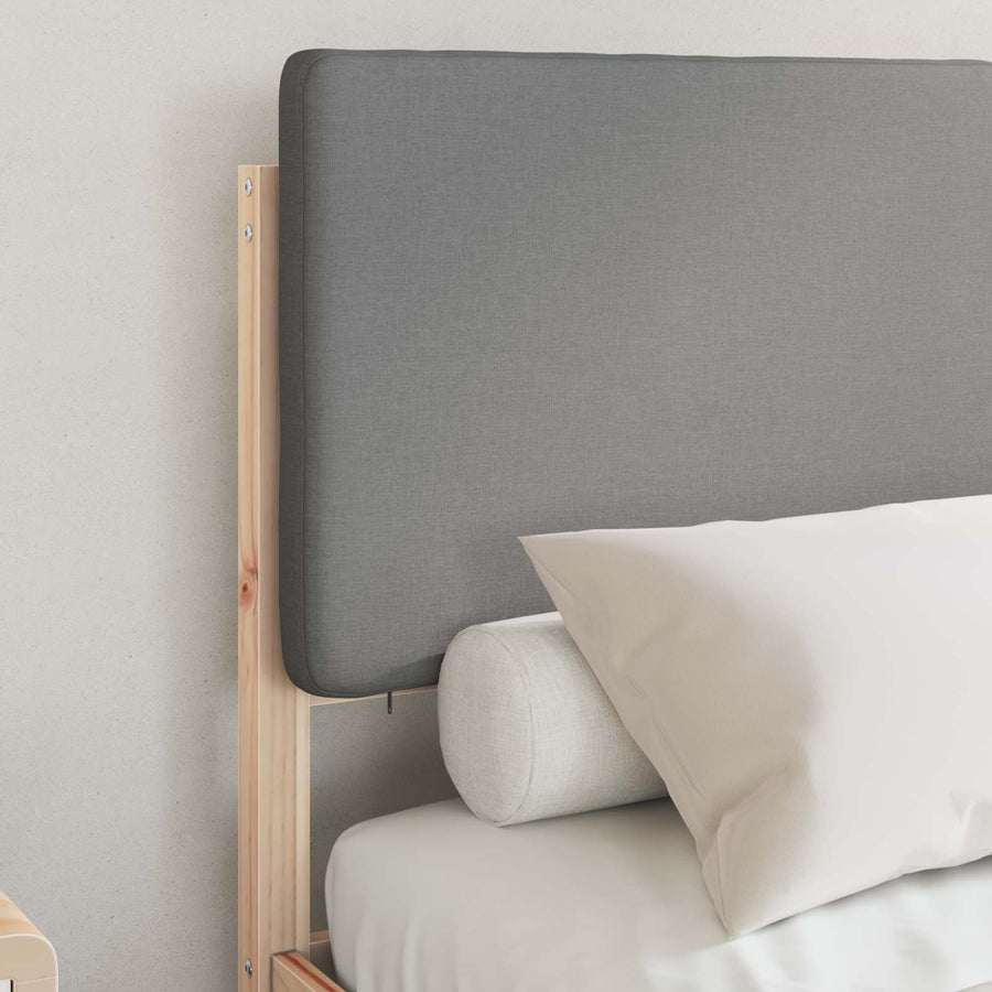 Bedframe met Gevoerd Hoofdgedeelte Lichtgrijs 120 x 190 cm