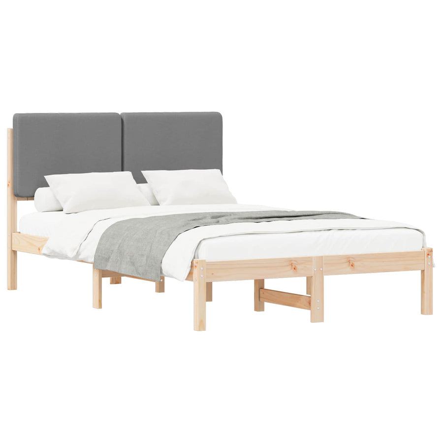 Bedframe met Gevoerd Hoofdgedeelte Lichtgrijs 120 x 190 cm
