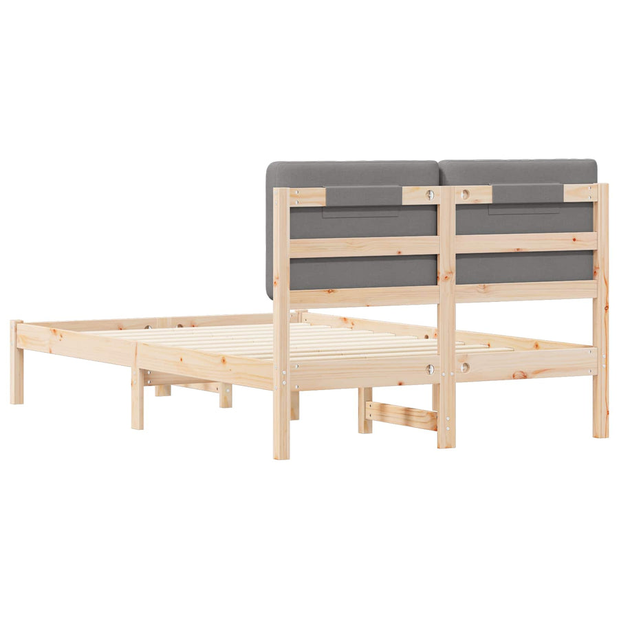 Bedframe met Gevoerd Hoofdgedeelte Lichtgrijs 120 x 190 cm