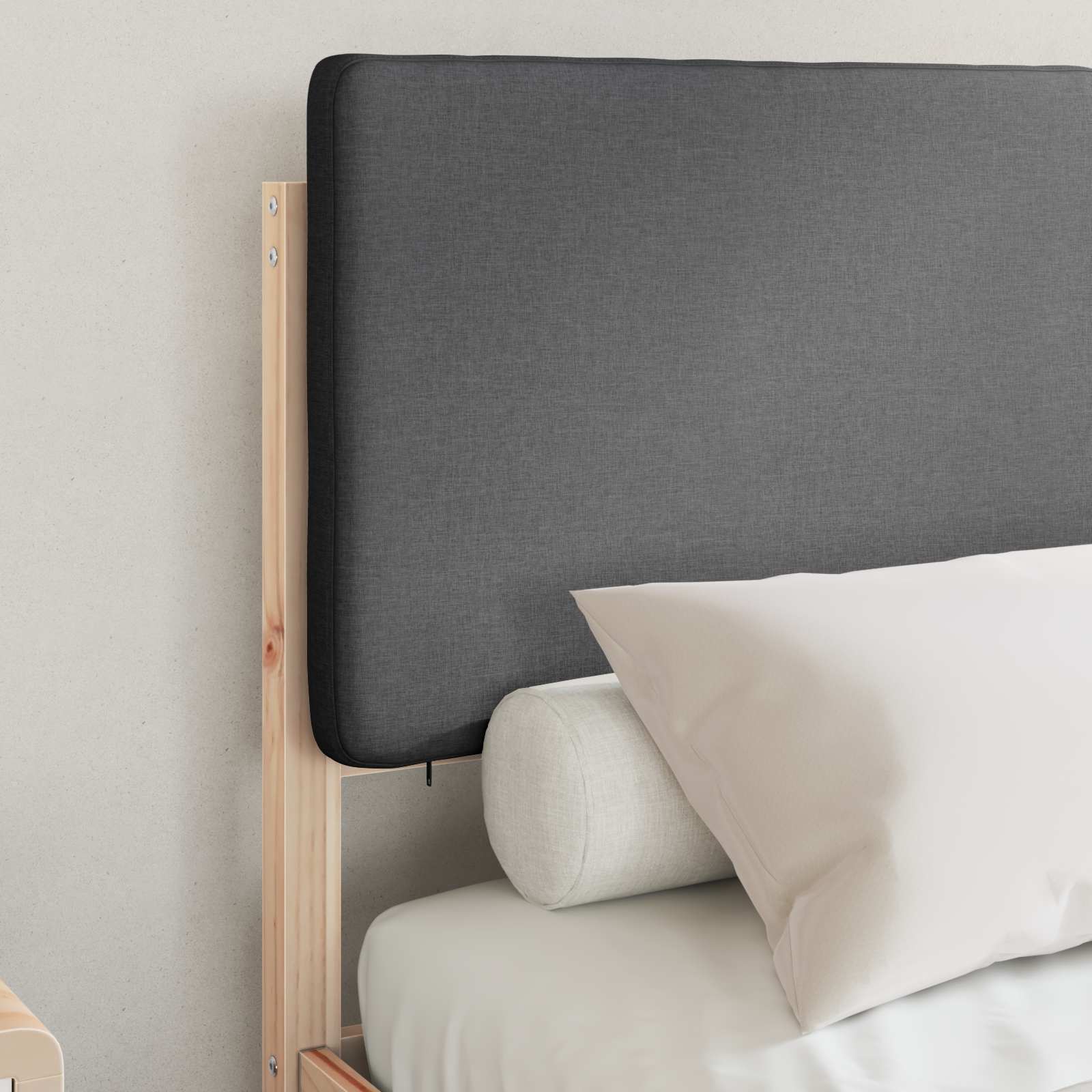 Bedframe met Gevoerd Hoofdgedeelte Donkergrijs 120 x 190 cm