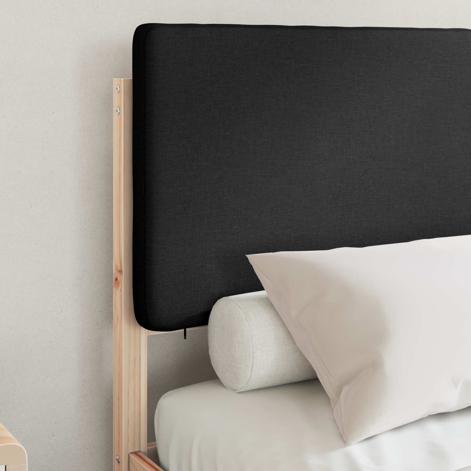 Bedframe met Gevoerd Hoofdgedeelte Zwart 120 x 190 cm
