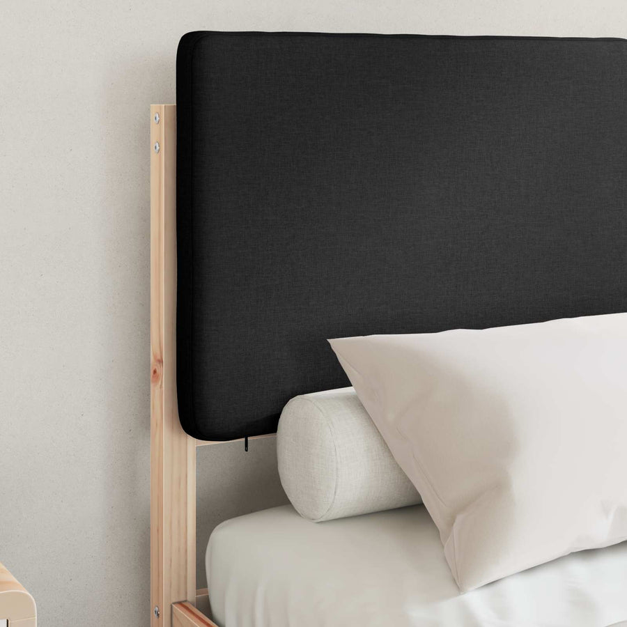 Bedframe met Gevoerd Hoofdgedeelte Zwart 120 x 190 cm