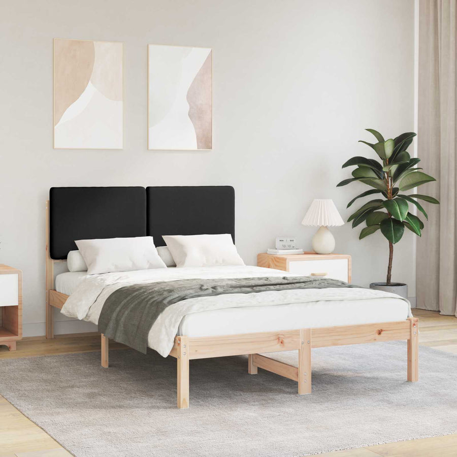 Bedframe met Gevoerd Hoofdgedeelte Zwart 120 x 190 cm