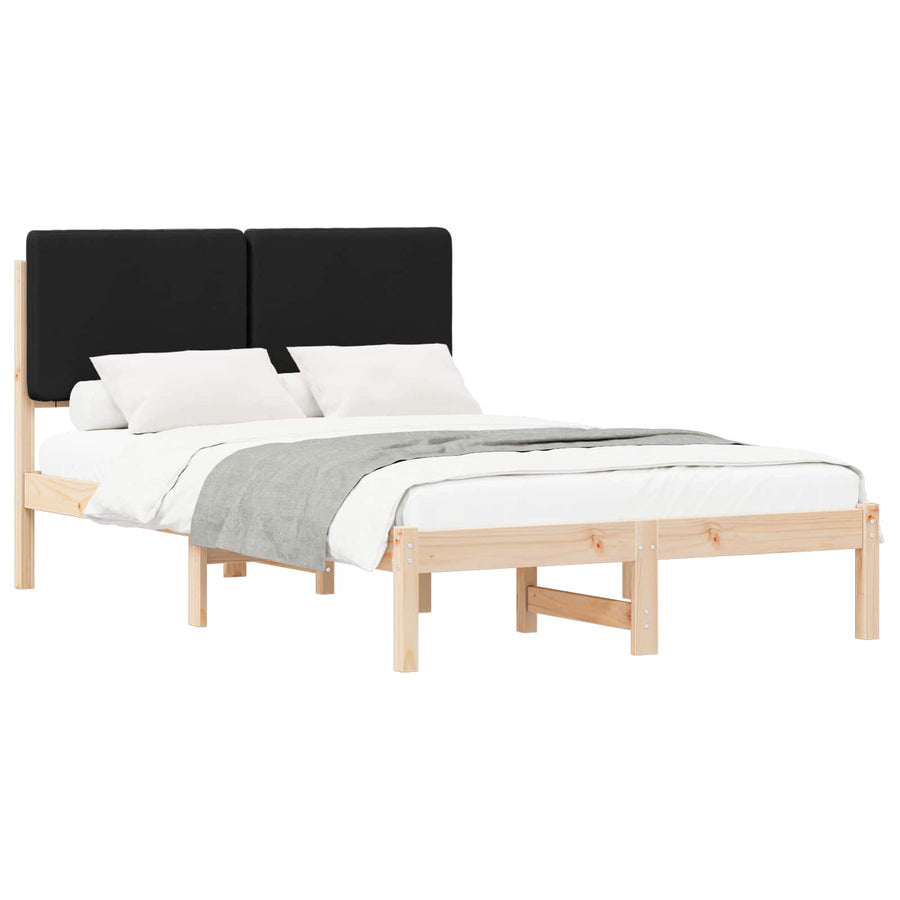 Bedframe met Gevoerd Hoofdgedeelte Zwart 120 x 190 cm