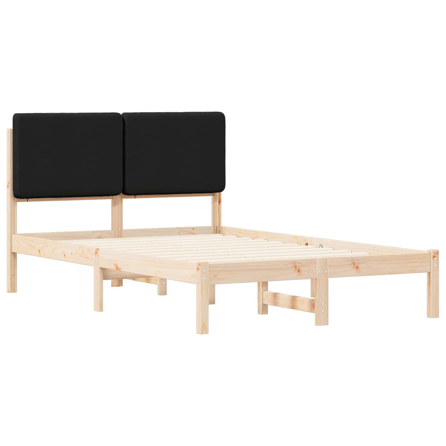 Bedframe met Gevoerd Hoofdgedeelte Zwart 120 x 190 cm