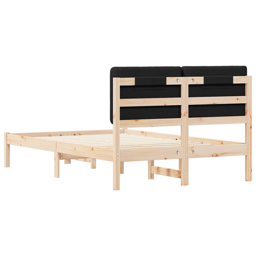 Bedframe met Gevoerd Hoofdgedeelte Zwart 120 x 190 cm