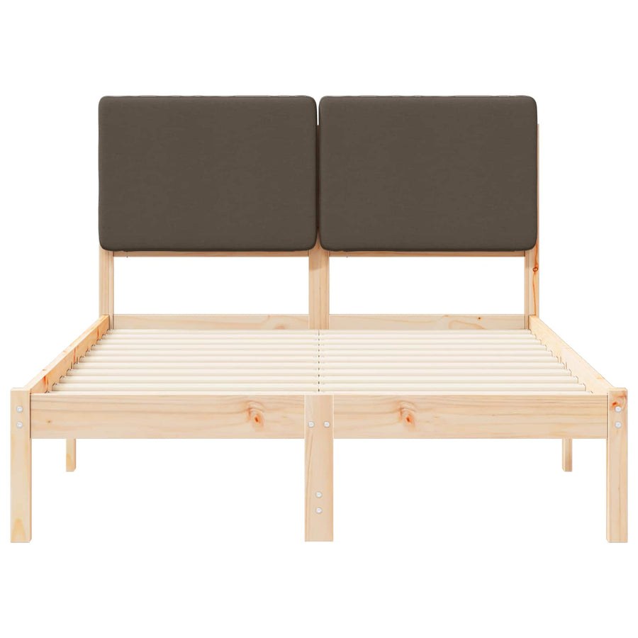 Bedframe met Gevoerd Hoofdgedeelte Taupe 120 x 190 cm