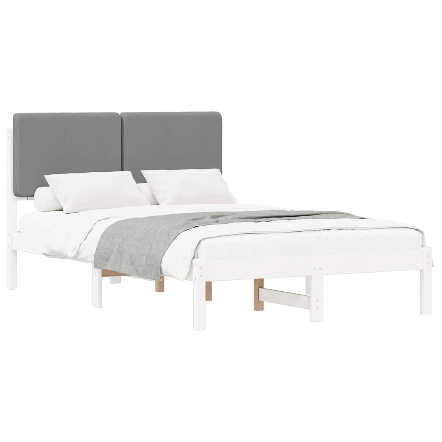 Bedframe met Gevoerd Hoofdgedeelte Lichtgrijs 120 x 190 cm