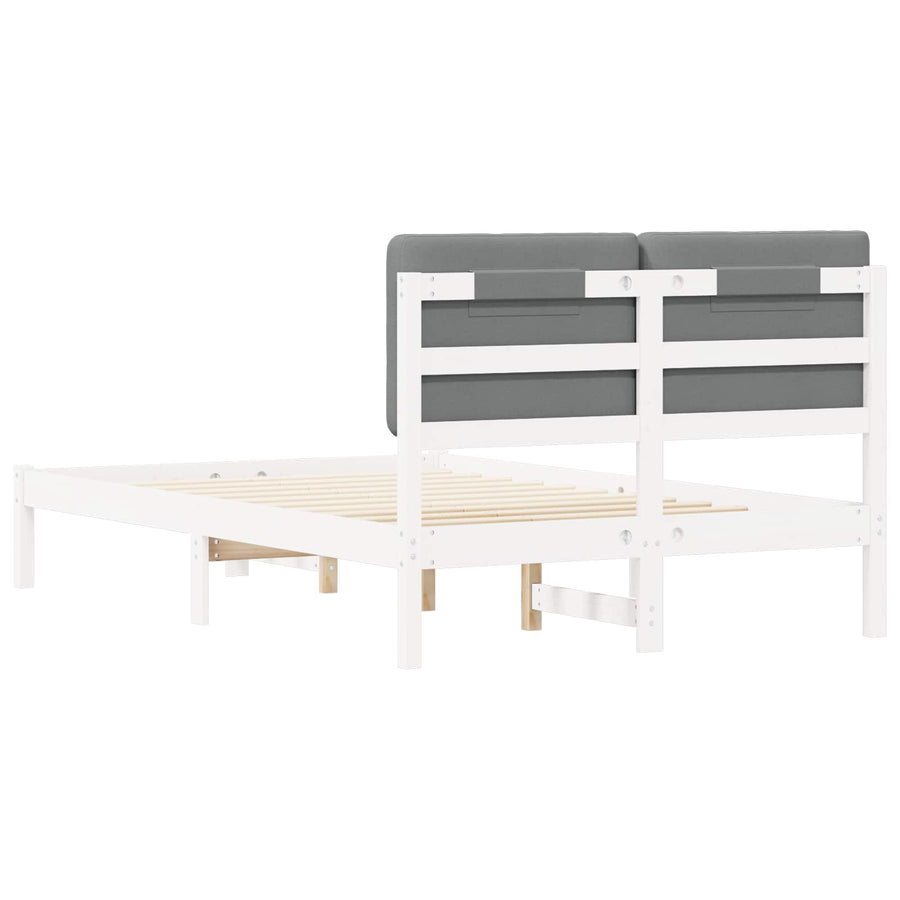 Bedframe met Gevoerd Hoofdgedeelte Lichtgrijs 120 x 190 cm