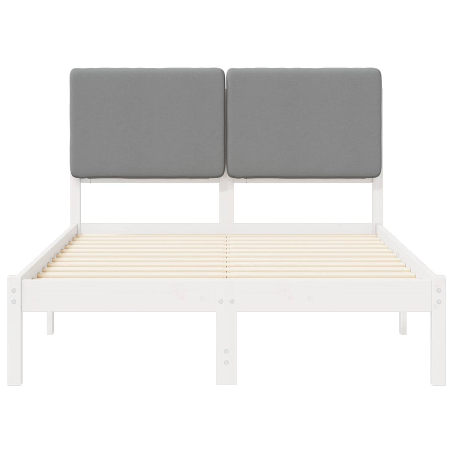 Bedframe met Gevoerd Hoofdgedeelte Lichtgrijs 120 x 190 cm