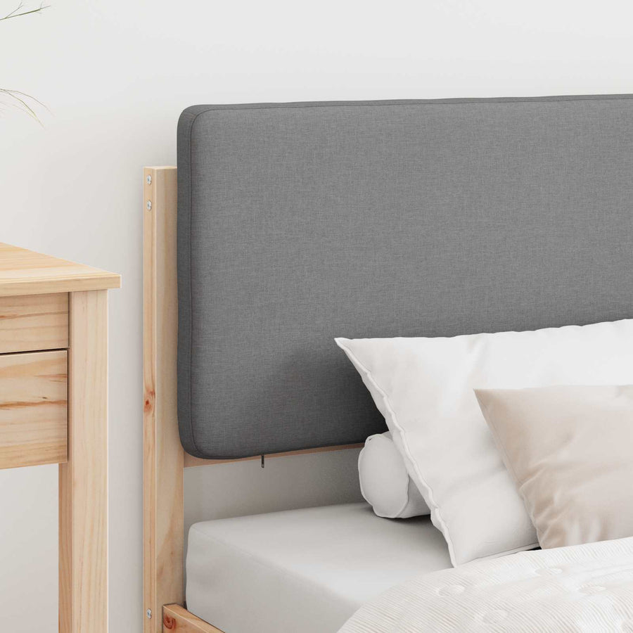 Bedframe met Gevoerd Hoofdgedeelte Lichtgrijs 100 x 200 cm