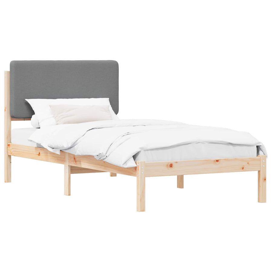 Bedframe met Gevoerd Hoofdgedeelte Lichtgrijs 100 x 200 cm