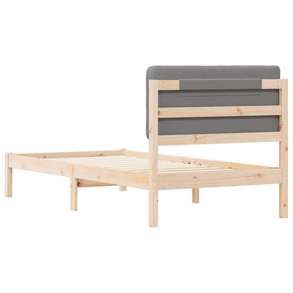 Bedframe met Gevoerd Hoofdgedeelte Lichtgrijs 100 x 200 cm