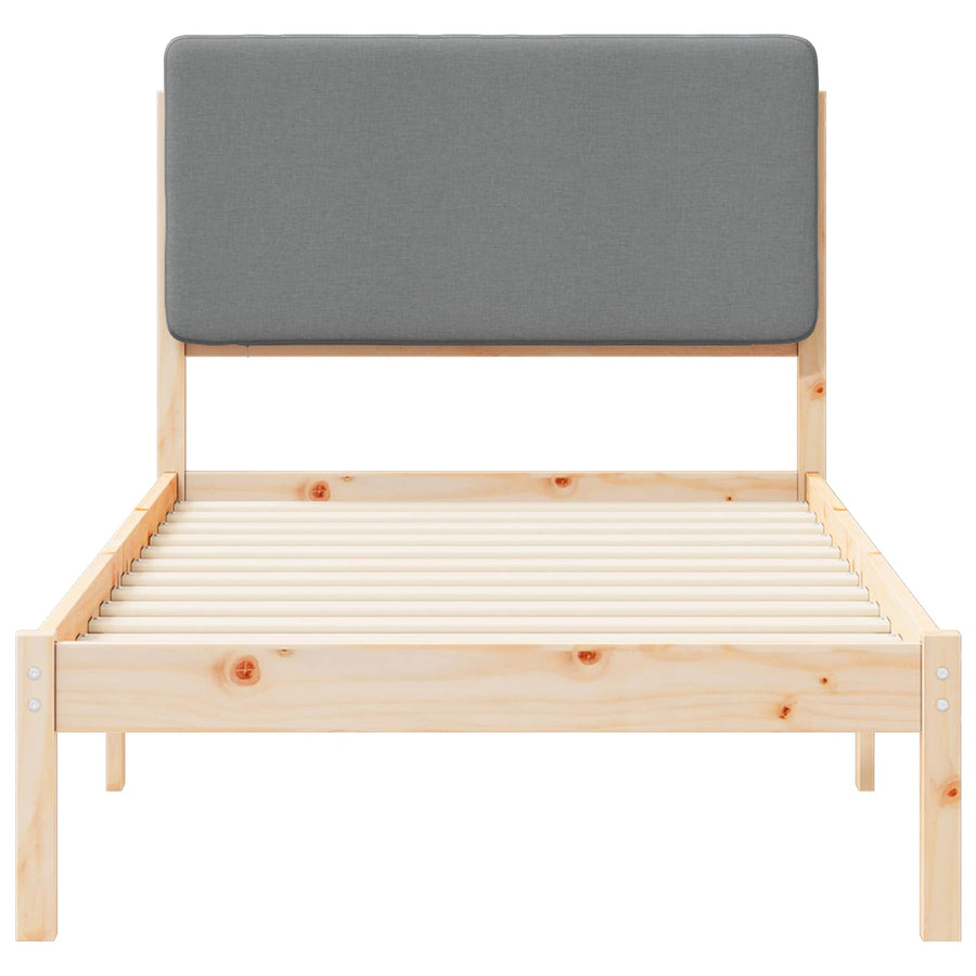 Bedframe met Gevoerd Hoofdgedeelte Lichtgrijs 100 x 200 cm