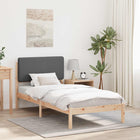 Upholstered Headboard Bed Frame Dark Grey 100 x 200 cm
