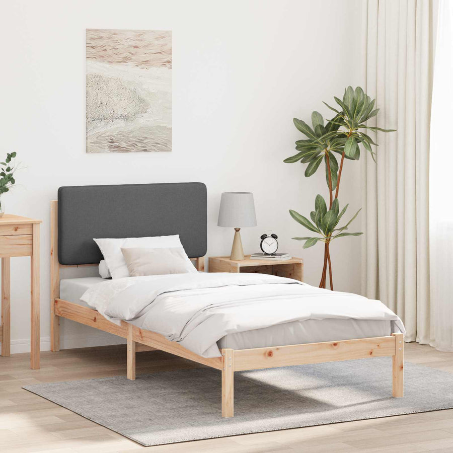 Bedframe met Gevoerd Hoofdgedeelte Donkergrijs 100 x 200 cm