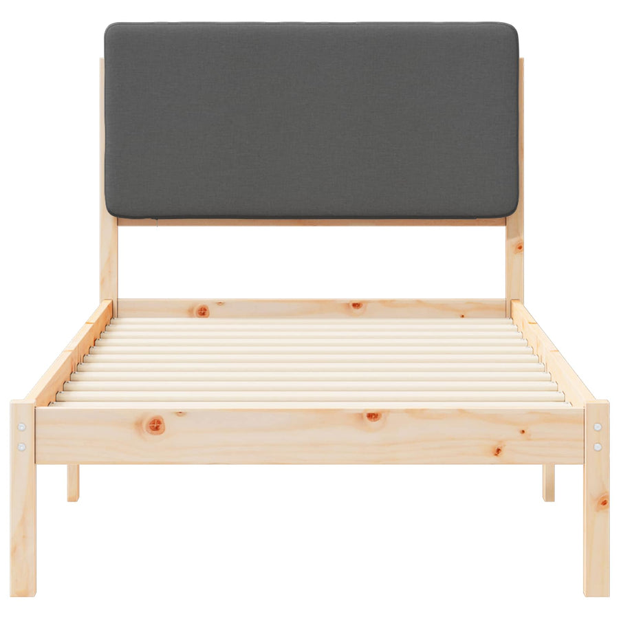 Bedframe met Gevoerd Hoofdgedeelte Donkergrijs 100 x 200 cm
