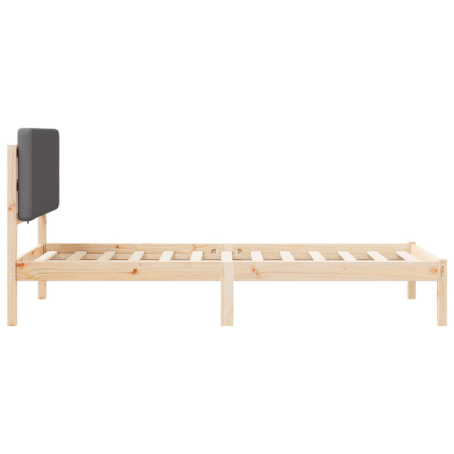 Bedframe met Gevoerd Hoofdgedeelte Donkergrijs 100 x 200 cm