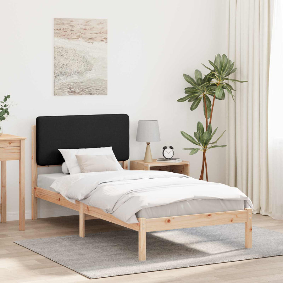 Bedframe met Gevoerd Hoofdgedeelte Zwart 100 x 200 cm