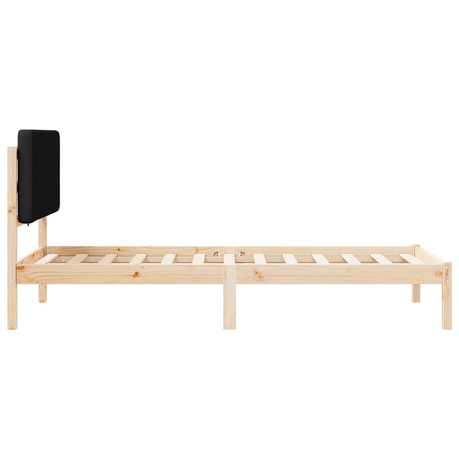 Bedframe met Gevoerd Hoofdgedeelte Zwart 100 x 200 cm