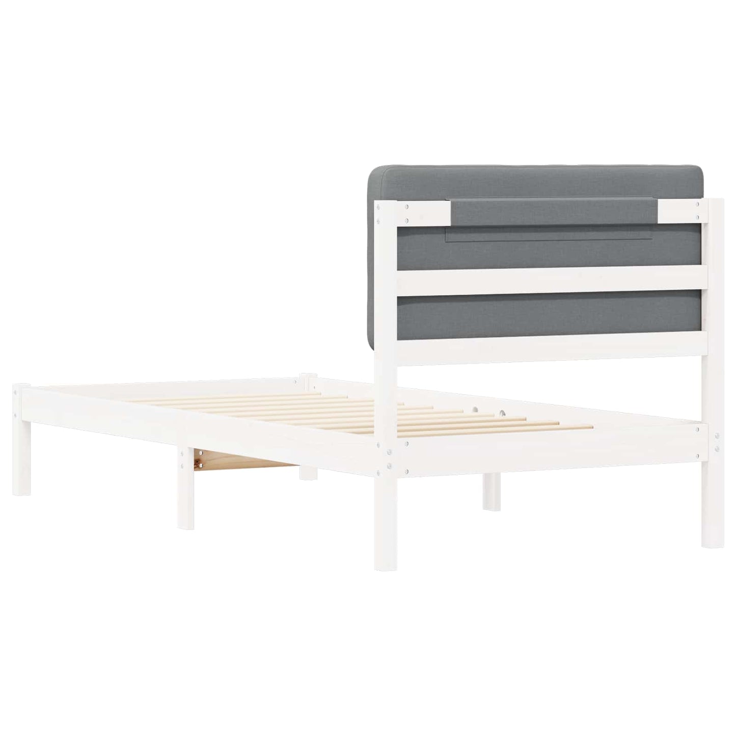 Bedframe met Gevoerd Hoofdgedeelte Lichtgrijs 100 x 200 cm