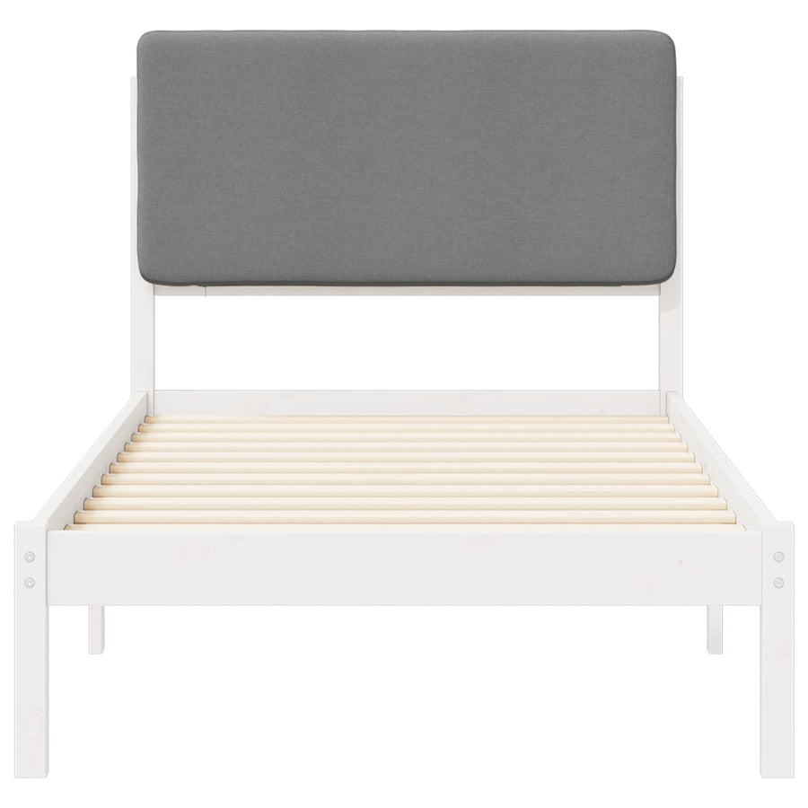 Bedframe met Gevoerd Hoofdgedeelte Lichtgrijs 100 x 200 cm