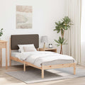 Padded Headboard Bed Frame Taupe 90 x 200 cm