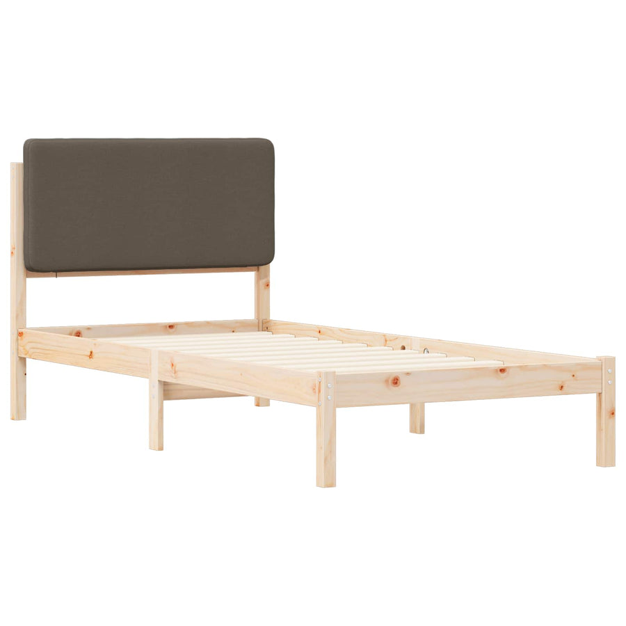 Bedframe met Gevoerd Hoofdgedeelte Taupe 90 x 200 cm