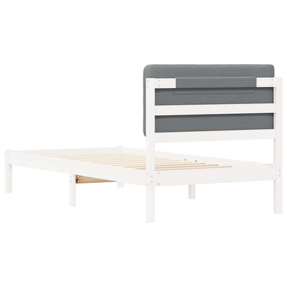 Bedframe met Gevoerd Hoofdgedeelte Lichtgrijs 90 x 200 cm