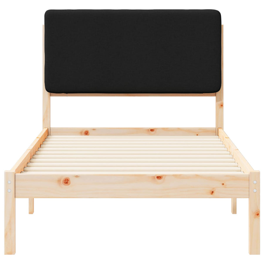 Bedframe met Gevoerd Hoofdgedeelte Zwart 90 x 190 cm