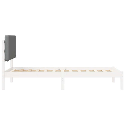 Bedframe met Gevoerd Hoofdgedeelte Lichtgrijs 90 x 190 cm