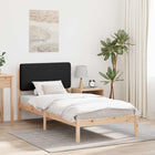 Bed Frame with Upholstered Headboard Black 75 x 190 cm