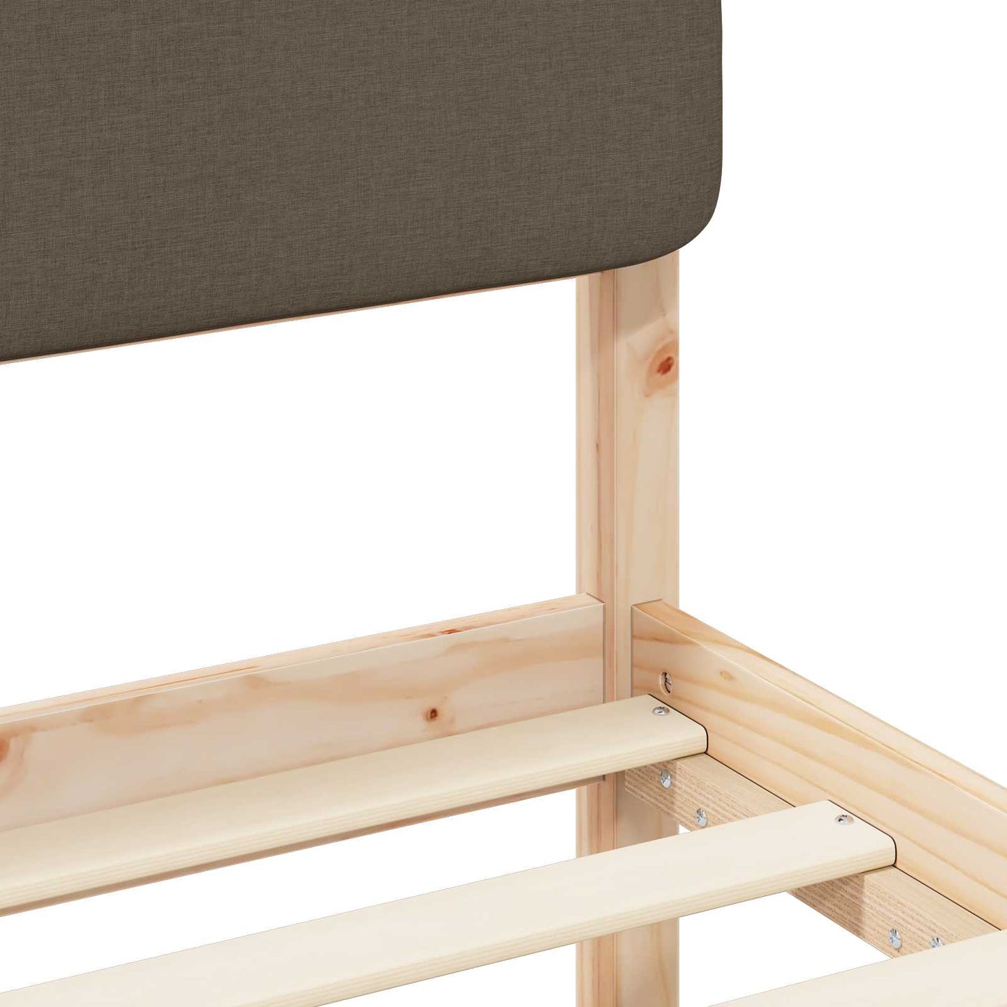 Bedframe met Gevoerd Hoofdgedeelte Taupe 75 x 190 cm