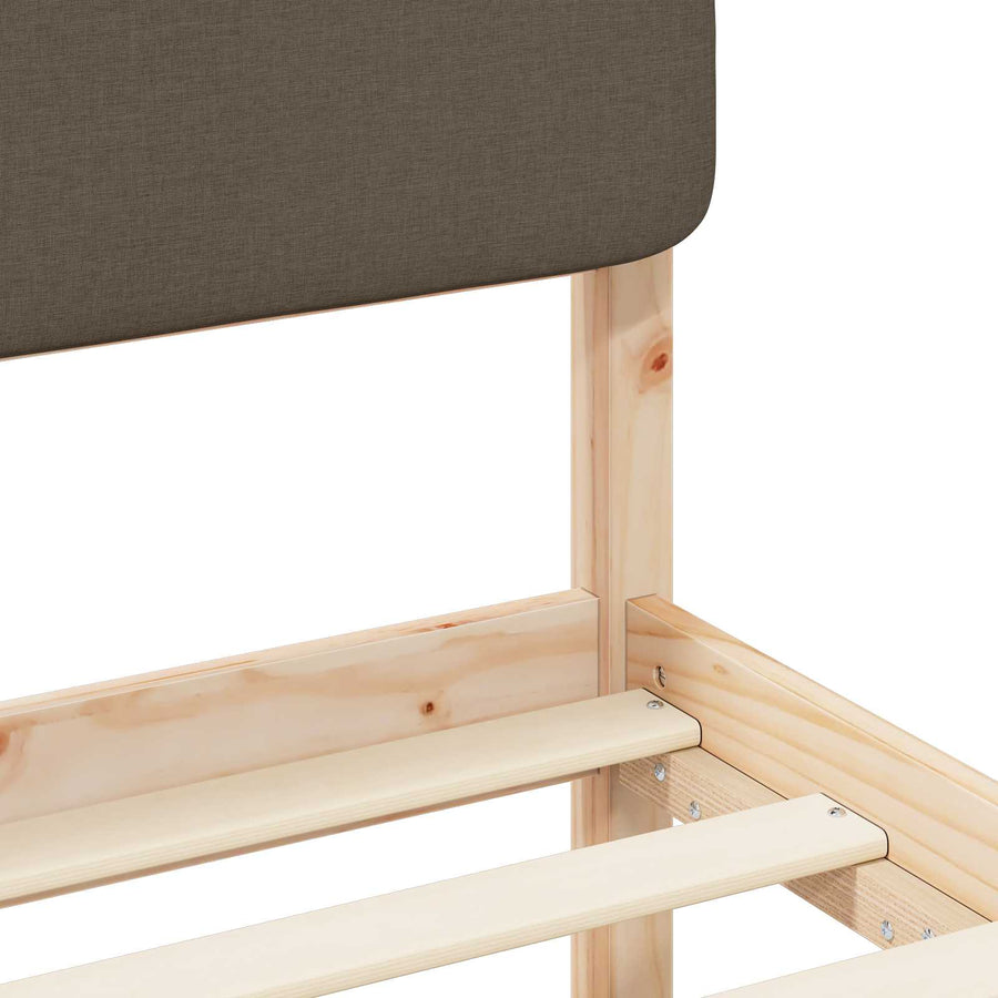 Bedframe met Gevoerd Hoofdgedeelte Taupe 75 x 190 cm