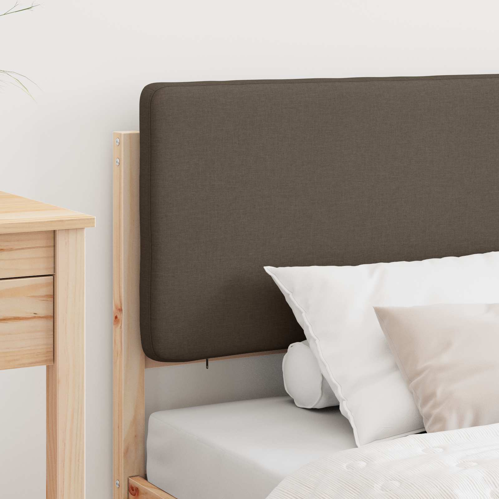 Bedframe met Gevoerd Hoofdgedeelte Taupe 75 x 190 cm